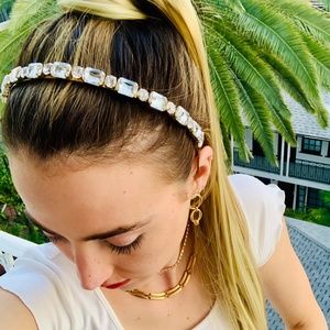 New! Crystal Rhinestone Gold Headband